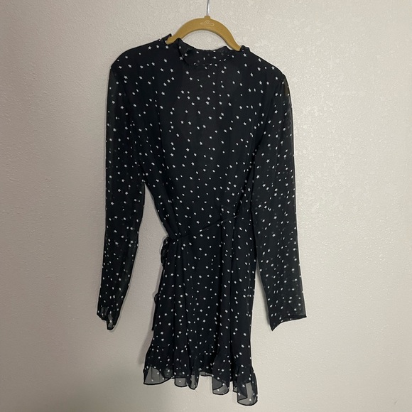 SUPERDOWN Revolve Star Black True Wrap Dress Small - Picture 7 of 7